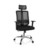 Siège de bureau à domicile ZH 200 noir avec dossier en maille et base à cinq roulettes de hjh OFFICE – vue à 360° (vue de face 20°)
