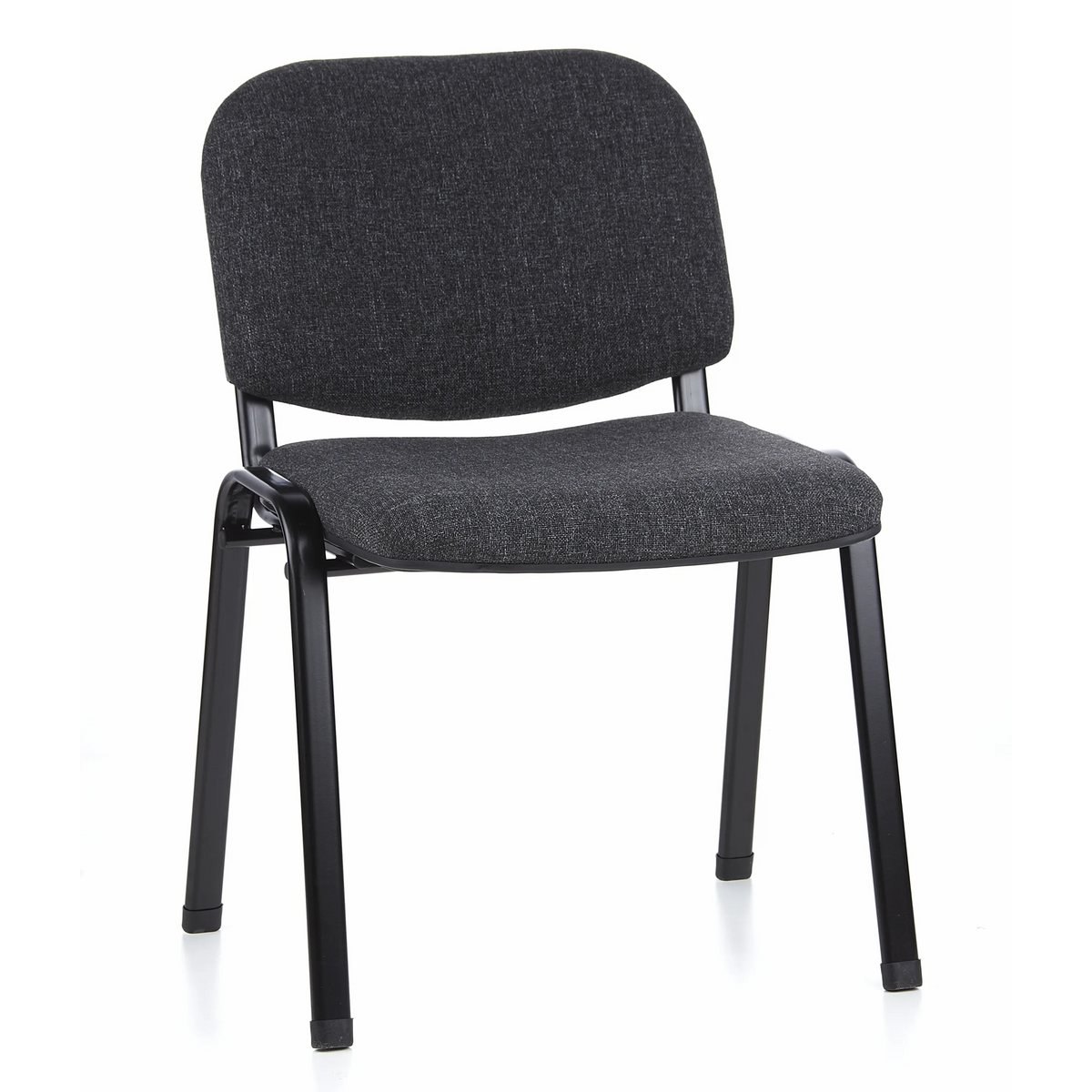 Chaise à quatre pieds XT 600 SW anthracite avec assise et dossier rembourrés de hjh OFFICE – vue à 360° (vue de face 20°)