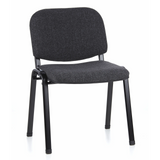 Chaise à quatre pieds XT 600 SW anthracite avec assise et dossier rembourrés de hjh OFFICE – vue à 360° (vue de face 20°)