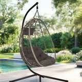 Fauteuil suspendu COCOVA en noir et gris avec structure en panier et coussins de hjh LIVING
