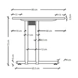 Dessin coté du bureau NANO 12 S de la gamme NANO d'une hauteur de 72 cm de hjh OFFICE PRO