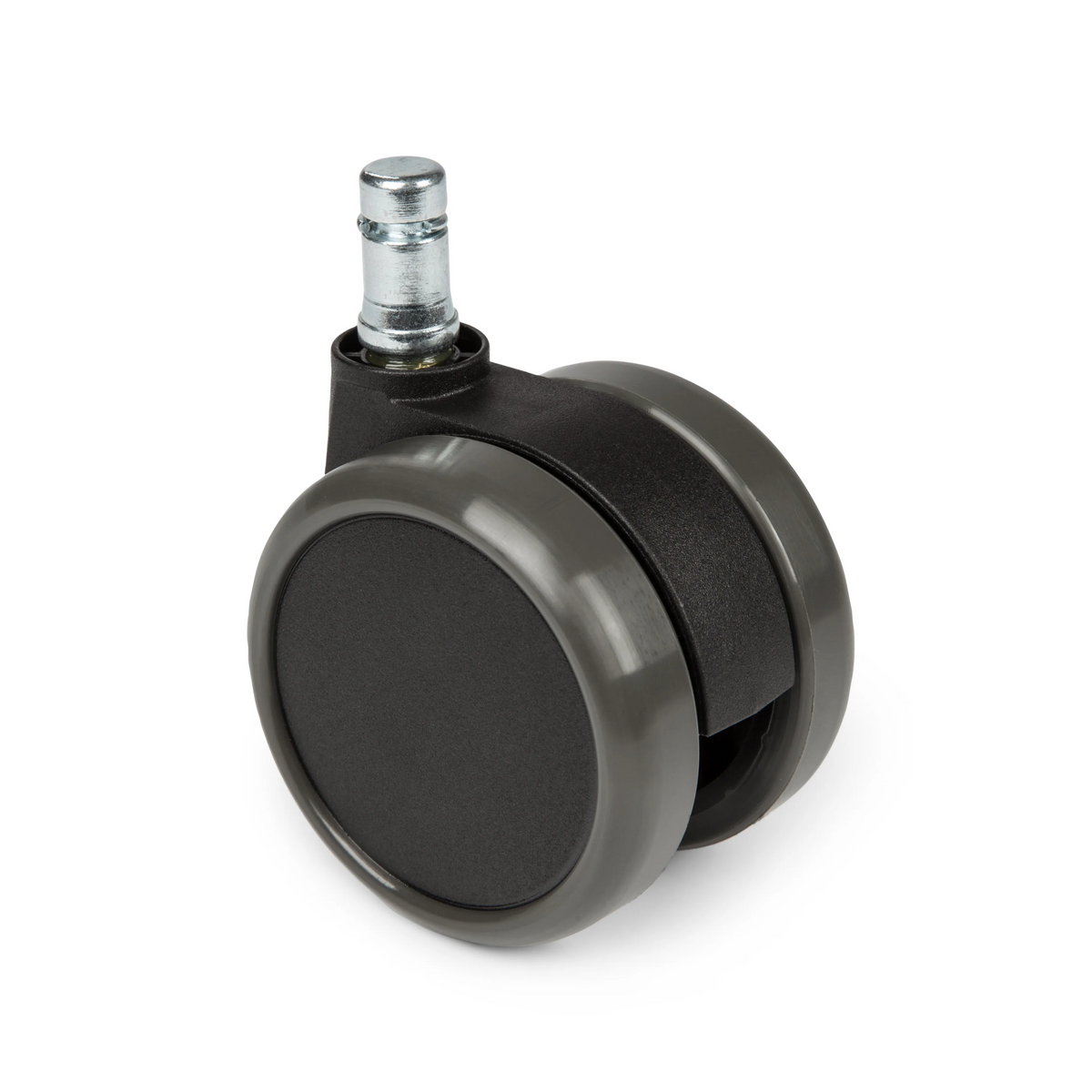 Roulettes 5x ROLO 11mm/65mm noires pour sols durs avec tige métallique de hjh OFFICE – vue à 360° (vue de face 0°)