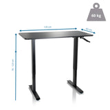 Dessin dimensionnel du Bureau assis-debout STAND CR de 120 x 60 cm et une capacité de charge de 60 kg de hjh OFFICE