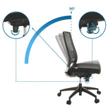 Dossier réglable du Siège de bureau de qualité professionnelle PORTO ECO I avec un angle d'inclinaison de 90 degrés de hjh OFFICE