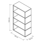 Dessin technique de l'étagère FlexWall de 1452 × 800 mm de hjh OFFICE PRO