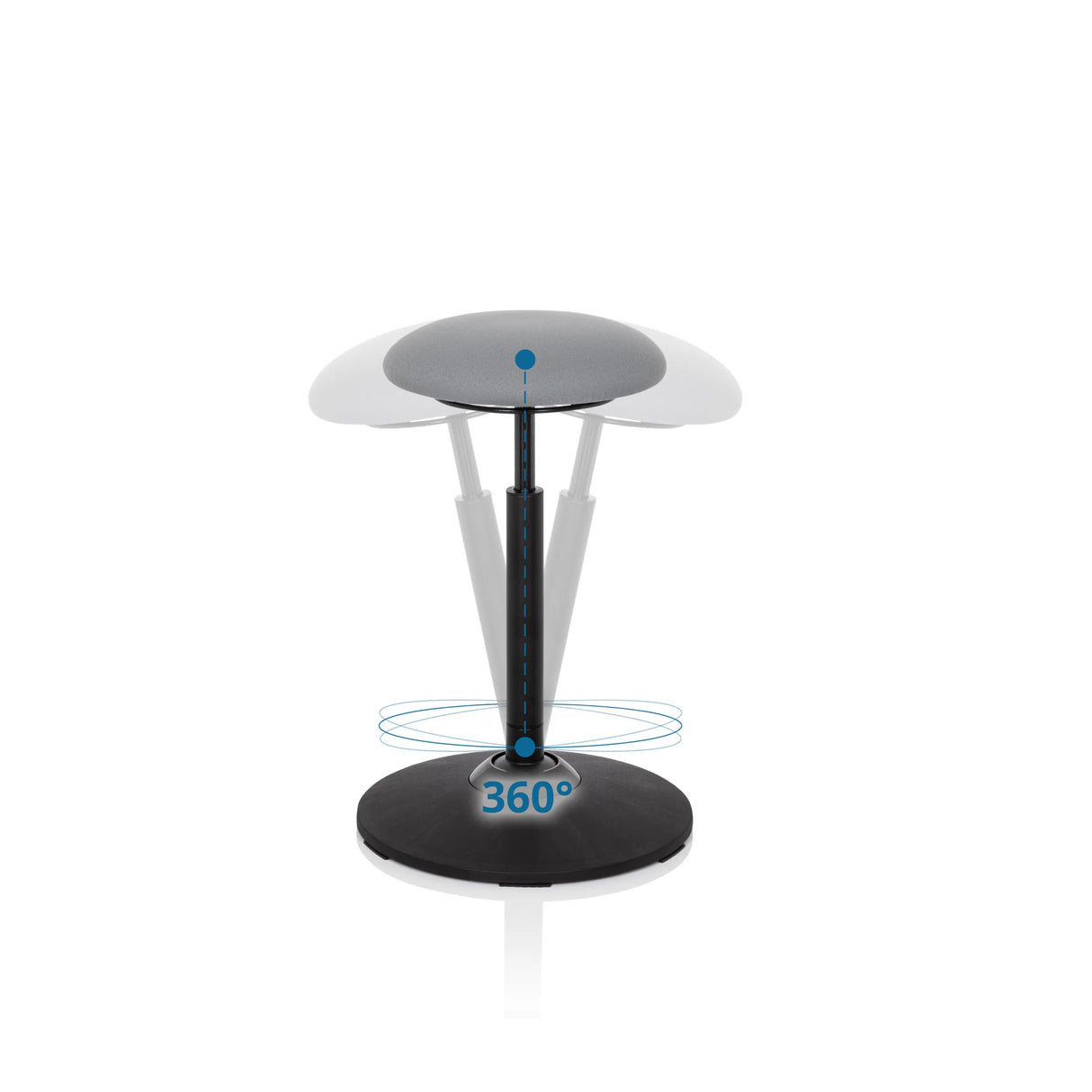 Mécanisme de rotation à 360 degrés du siège assis-debout BALANCE SIT en gris de hjh OFFICE
