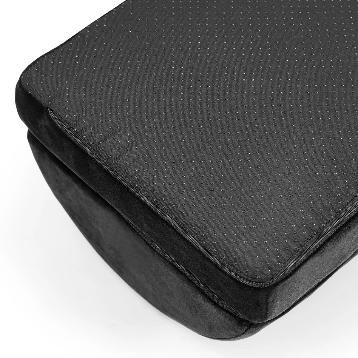 Housse en tissu noire à pois avec fermeture éclair pour le repose-pieds Podi Velvet 1 de hjh OFFICE