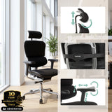 Siège de direction de luxe ERGOHUMAN GEN2 avec appui-tête et accoudoirs réglables de hjh OFFICE (image générée par IA)