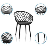 Chaise à coque BEGIO B en noir avec dossier en maille et quatre pieds de hjh OFFICE