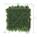 Dessin coté du Tapis végétal LEAFLUXE 2 de 55 × 55 cm de hjh LIVING