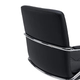 Arrière de la coque d'assise rembourrée noire avec cadre chromé de la chaise cantilever Rovento V de hjh OFFICE