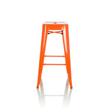 Tabouret de bar VANTAGGIO HIGH orange avec quatre pieds et repose-pieds intégrés de hjh OFFICE – vue à 360° (vue de profil 90°)
