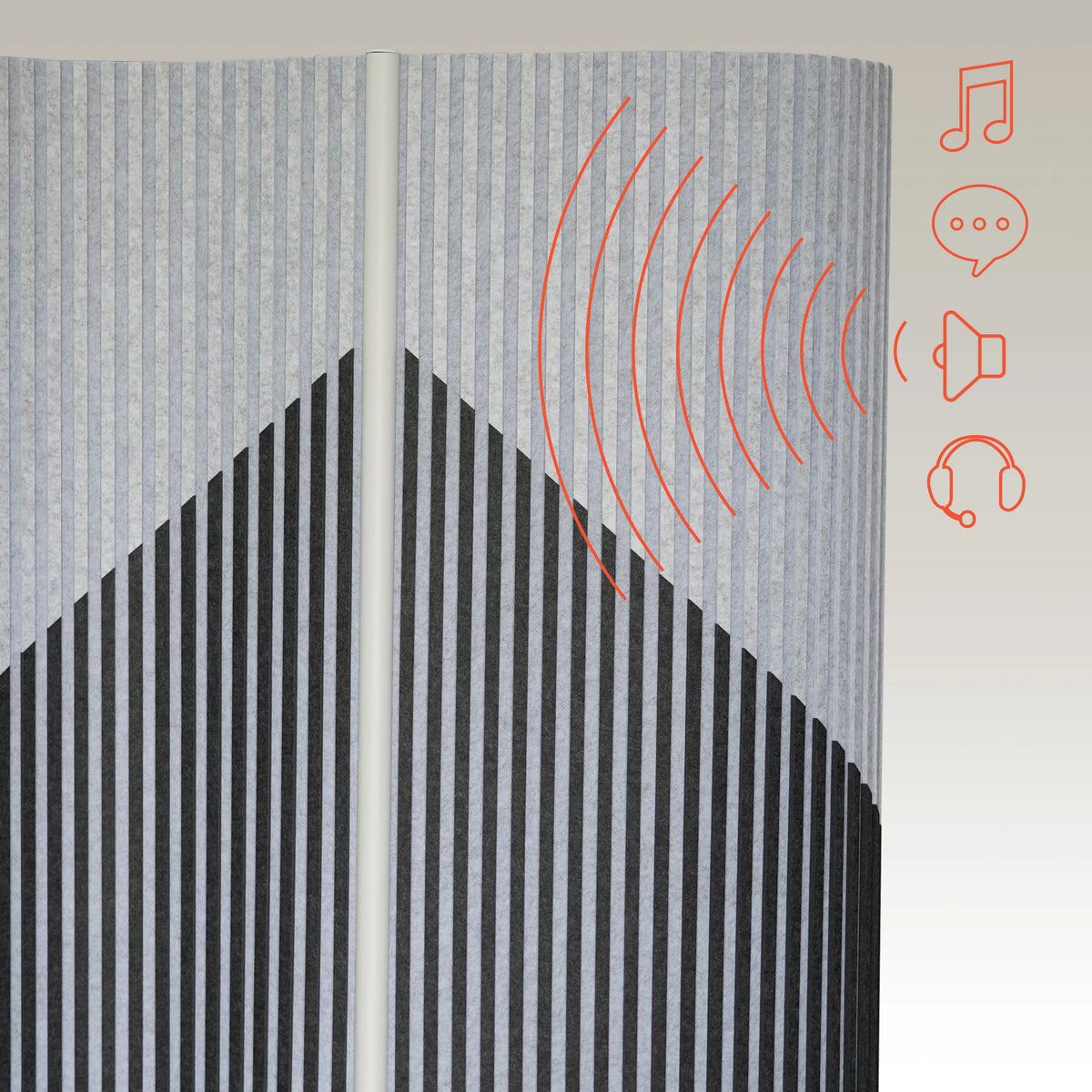 Surface acoustique de la Cloison de séparation Flexmiut Wave en gris avec atténuation sonore symbolique de hjh OFFICE