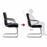 Dossier réglable de la chaise cantilever Rovento V en noir avec fonction d'inclinaison illustrée de hjh OFFICE