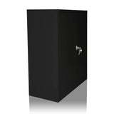 Armoire de classement COLOR AS 105 noire avec deux portes et une poignée argentée de hjh OFFICE – vue à 360° (vue de trois quarts avant 60°)