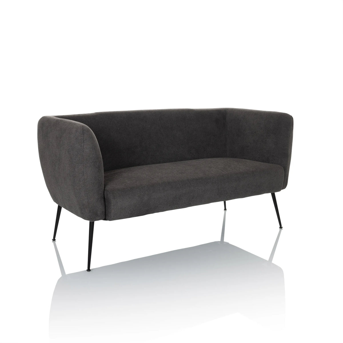 Canapé lounge gris HAYRIVER avec pieds noirs fins de hjh LIVING – vue à 360° (vue de trois quarts avant 30°)
