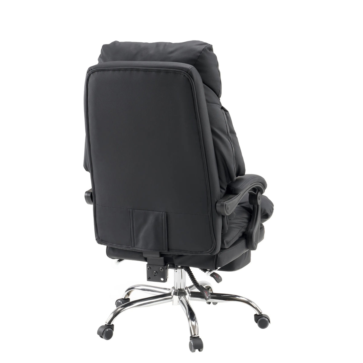 Vue arrière du Siège de direction pour bureau à domicile Relax Legoro en noir avec piétement chromé de MyBuero