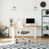 Siège de bureau de qualité professionnelle ASPEN WHITE en gris et blanc avec dossier et accoudoirs blancs de hjh OFFICE