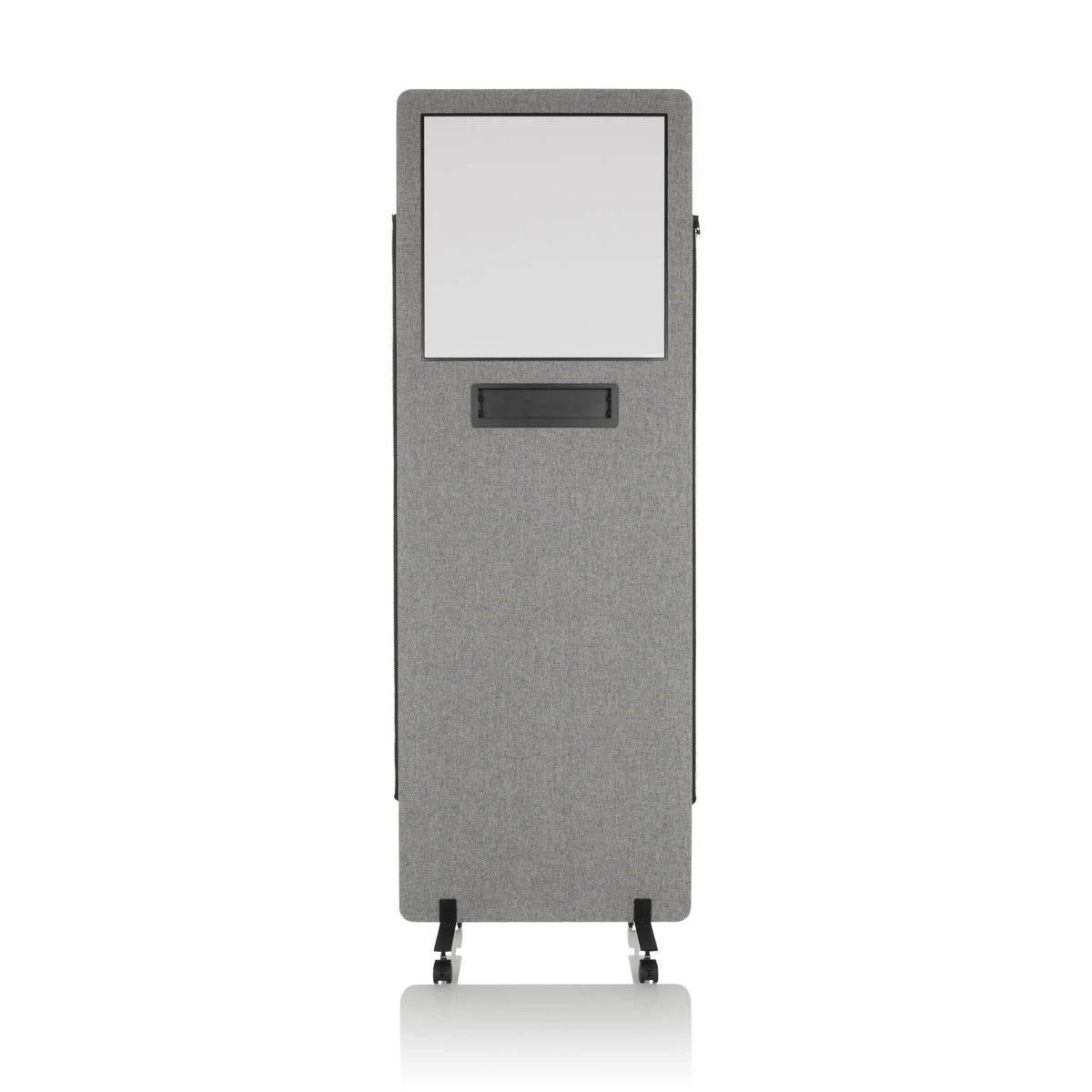 Cloison de séparation FLEXMIUT WB gris clair avec tableau blanc intégré et roulettes de hjh OFFICE – vue à 360° (vue de face 0°)