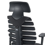 Dossier et appuie-tête du siège de bureau de qualité professionnelle ERGO LINE II PRO en tissu noir de hjh OFFICE