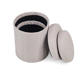 Table d'appoint Nestup 1 avec deux plateaux ronds en chêne et structure blanche de hjh LIVING