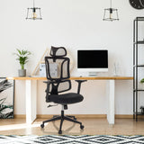 Siège de bureau à domicile ERGOMY avec dossier en maille et cadre noir de MyBuero
