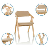 Chaise pliante SCANDIO en beige avec structure en bois et accoudoirs de hjh OFFICE