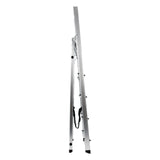 Vue latérale de l'échelle pliante SOLID III en aluminium avec cinq marches et une sangle de transport de hjh OFFICE