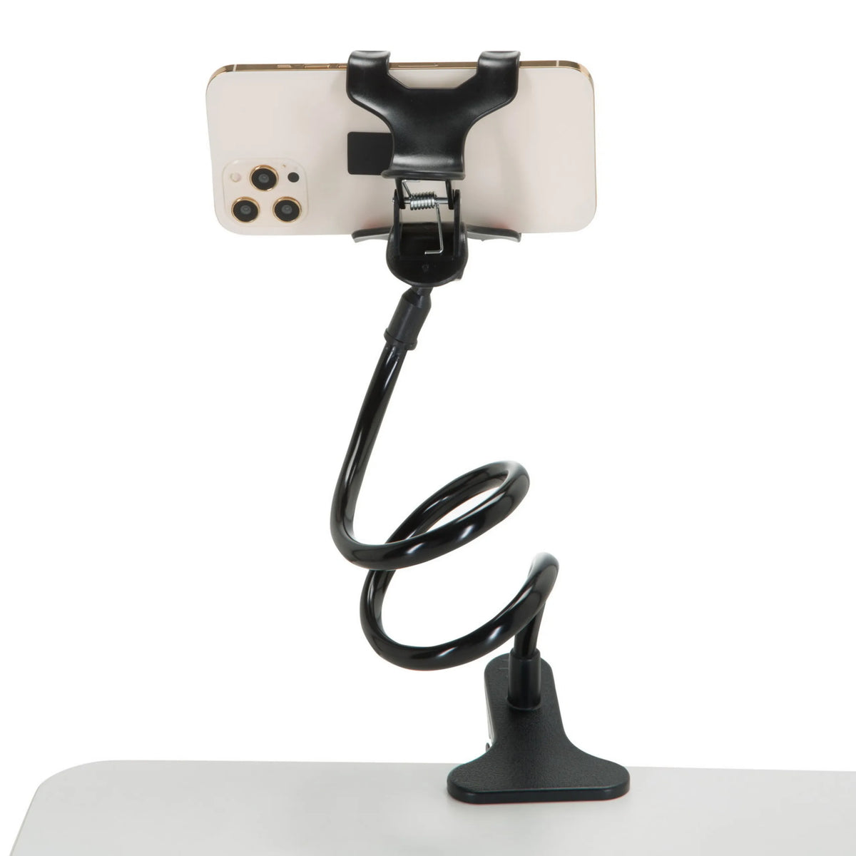 Support de téléphone portable & tablette FLEXMOBI noir avec col de cygne flexible et pied de hjh OFFICE
