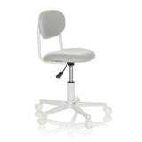 Chaise pivotante pour des enfants KIDDY BASE I grise avec siège rembourré et base à cinq roulettes de hjh OFFICE – vue à 360° (vue de trois quarts avant 60°)
