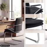 Chaise cantilever Rovento V noire avec structure chromée et vues détaillées de hjh OFFICE (image générée par IA)