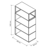 Dessin technique de l'étagère FlexWall de 1452 x 800 mm de hjh OFFICE PRO