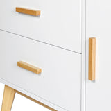 Façades blanches avec poignées en bois clair du Buffet TAROLO de hjh LIVING