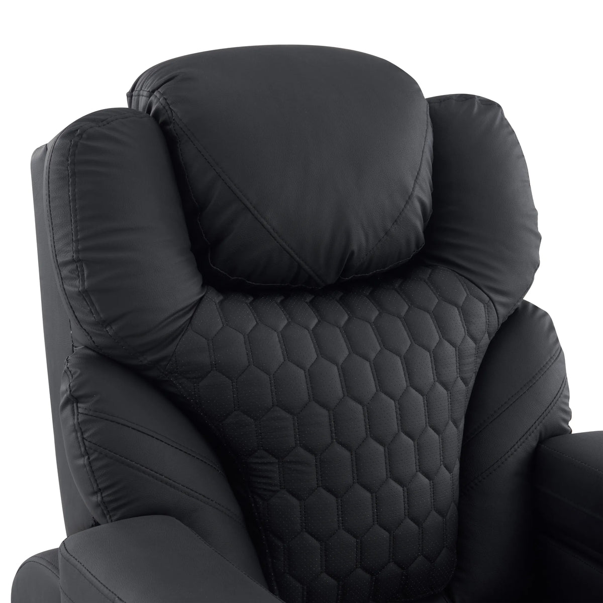 Dossier avec surpiqûres en nid d'abeille du Fauteuil de salon Game Sport RX en noir de hjh OFFICE