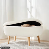 Banc blanc STORIANO avec rangement intégré et pieds en bois de hjh LIVING (image générée par IA)