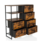 Commode RAGALA en chêne fumé avec cadre en métal noir et six tiroirs de hjh LIVING
