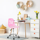 Chaise pivotante pour des enfants FANCY I en rose avec dossier ajouré et roulettes de hjh OFFICE