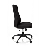 Siège de bureau de qualité professionnelle OFFICE XT noir avec piètement et cinq roulettes de hjh OFFICE – vue à 360° (vue de profil 80°)