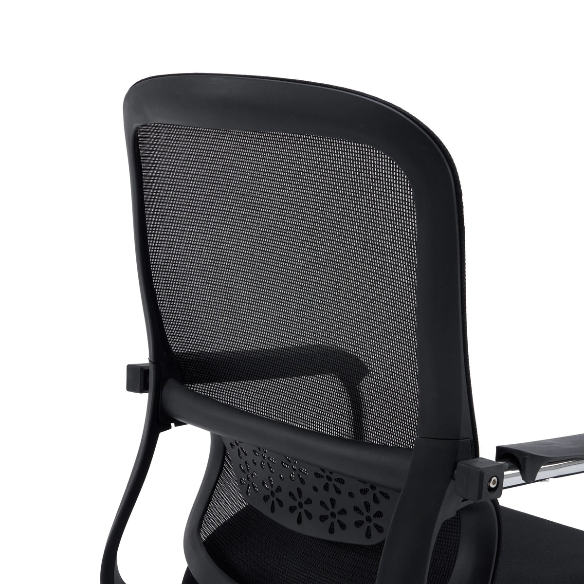Dossier en maille respirante de la chaise cantilever Ergomy Meet en noir de hjh OFFICE