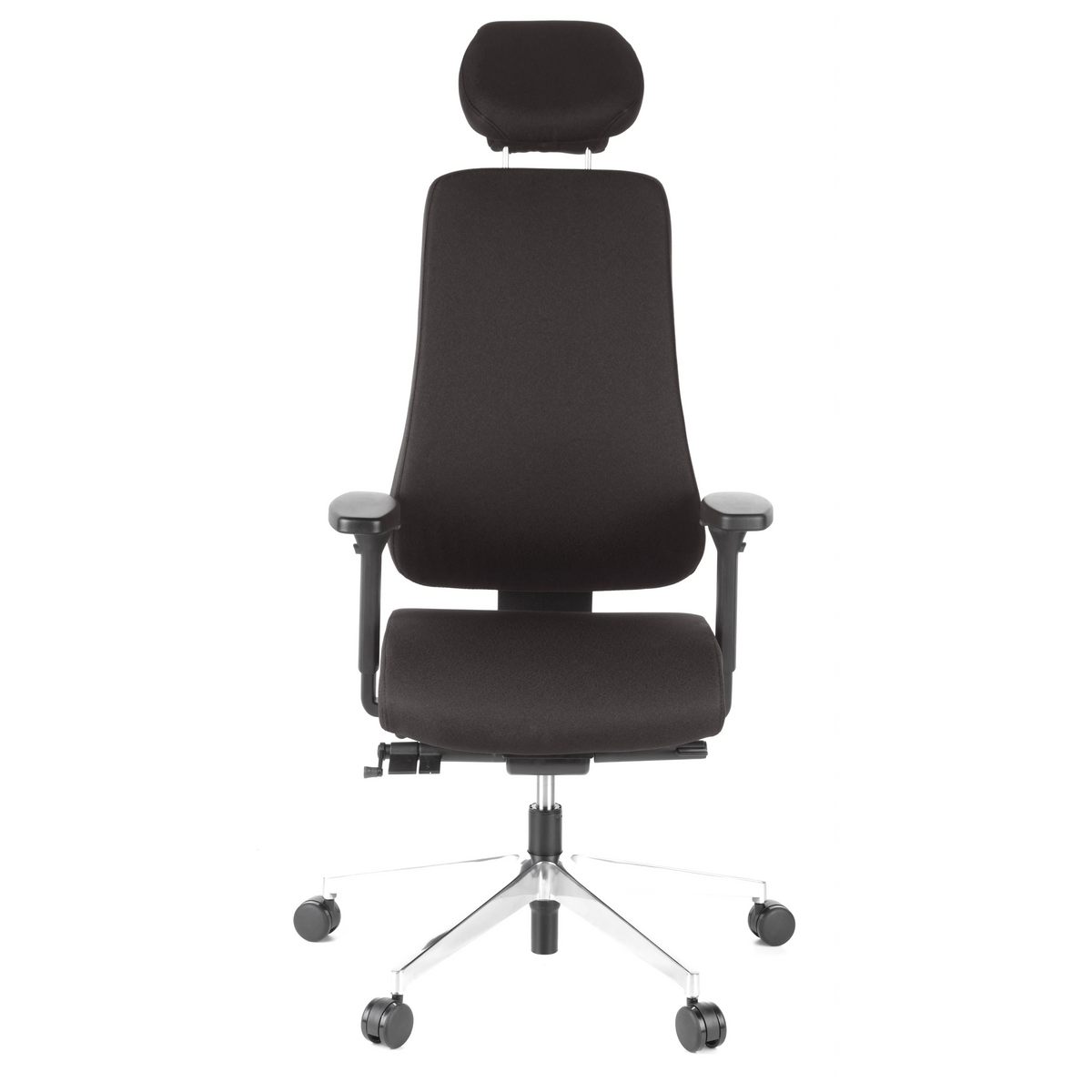 Siège de bureau de qualité professionnelle PRO-TEC 400 noir avec appui-tête, accoudoirs et base à roulettes de hjh OFFICE – vue à 360° (vue de face 0°)