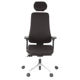 Siège de bureau de qualité professionnelle PRO-TEC 400 noir avec appui-tête, accoudoirs et base à roulettes de hjh OFFICE – vue à 360° (vue de face 0°)