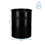 Vue dimensionnelle de la Poubelle CLEAN III avec 32 cm de hauteur, 26 cm de diamètre et 15 L de volume de hjh OFFICE