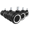 Cinq roulettes noires 5x ROLO COLOR 60 11mm/60mm avec anneau blanc pour sols durs de hjh OFFICE