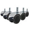 Cinq Roulettes 5x ROLO LUX 10mm/50mm en noir et argent pour sols durs de hjh OFFICE
