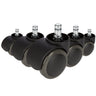 Cinq Roulettes noires 5x ROLO No-Noise 11mm/50mm pour sols durs avec goupilles métalliques de hjh OFFICE