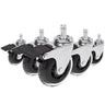 Roulettes 5x ROLO SKATE CT 11mm/75mm en argent et transparent avec frein pour sols durs de hjh OFFICE