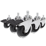 Roulettes 5x ROLO SKATE CT 11mm/75mm en argent et transparent avec frein pour sols durs de hjh OFFICE