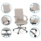 Siège de bureau de qualité professionnelle BESSONA beige avec accoudoirs réglables et vérin à gaz de hjh OFFICE