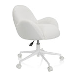 Chaise pivotante pour des enfants KID TEDDY I blanche avec revêtement texturé et base à cinq roulettes de hjh OFFICE – vue à 360° (vue de trois quarts avant 60°)