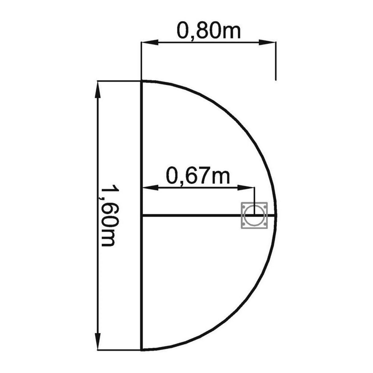Dessin technique de la table d'appoint HA60 / HA80 / HA160 de 1,60 x 0,80 m de hjh OFFICE PRO
